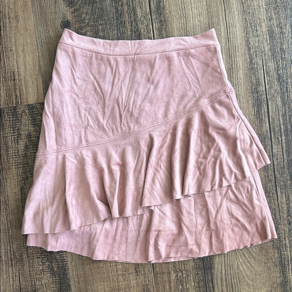 BCBGirls Pink faux suede Layered Kids Skirt